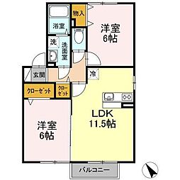 ザ・ギャラリーD 2LDKの間取図画像