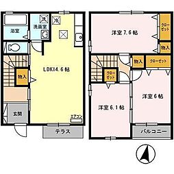 シャイニーコートC 3LDKの間取図画像