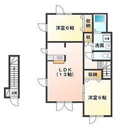 ローズガーデングリーン2 2LDKの間取図画像