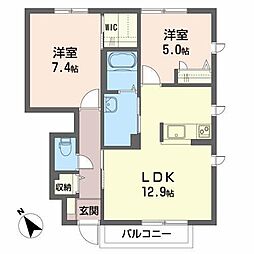 シャーメゾンセーラB 2LDKの間取図画像