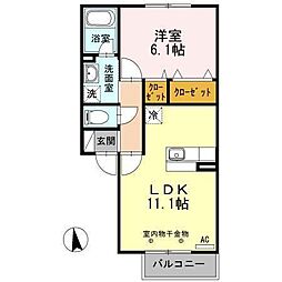 シェーン-レジット 1LDKの間取図画像