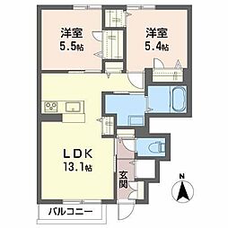 シャーメゾン川口 2LDKの間取図画像