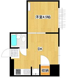T'sキューブ野里 1DKの間取図画像