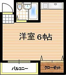 シャトー巽 ワンルームの間取図画像