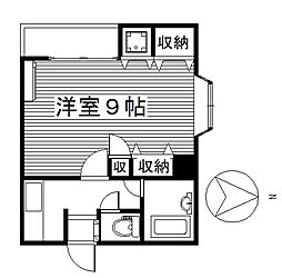 ニュークリアス下小出 1Kの間取図画像