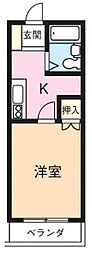 コスモハイツ 1Kの間取図画像