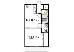 AKマンション 3階1LDKの間取り