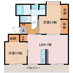 ドリーム佐倉1 2LDKの間取図画像
