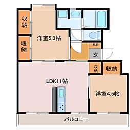 ドリーム佐倉2 2LDKの間取図画像
