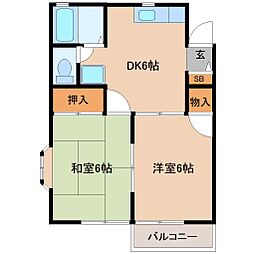 コーポ・エル 2DKの間取図画像