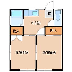 スターハイツ岬 2Kの間取図画像