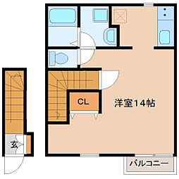 フェリーチェ春日 ワンルームの間取図画像