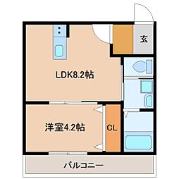 山武市成東新築アパート(仮) 1LDKの間取図画像