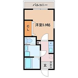(仮称)西都賀新築アパート 1Kの間取図画像