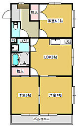 ハイツ・プラシッド 3LDKの間取図画像