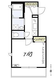 ソラーナ 3階1Kの間取り