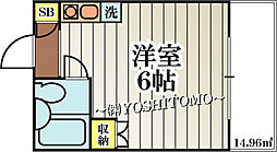 パークアベニュー小金井II 2階ワンルームの間取り