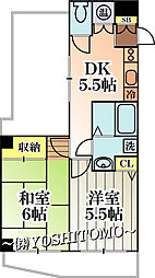 ロイヤルガーデン国分寺 2DKの間取図画像