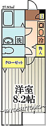 マイプレイス東府中 1Kの間取図画像