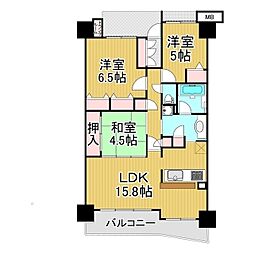 グランディオシティ武蔵浦和 3LDKの間取図画像