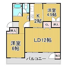 浦和白幡西住宅2号 2LDKの間取図画像