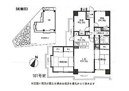 武蔵浦和第5ローヤルコーポ 4LDKの間取図画像