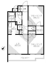 ガーデンヒル恵比寿南 2LDKの間取図画像