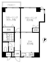 エビス東ハイツ第2 2DKの間取図画像