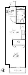 恵比寿ファインヒル ワンルームの間取図画像