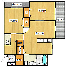 IKファインホーム 2LDKの間取図画像
