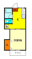 みすずコーポ 1Kの間取図画像