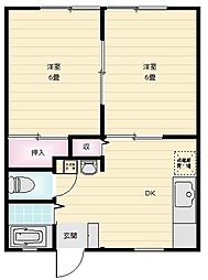 アネックス富山 2DKの間取図画像