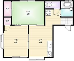 メゾンT・Y 2DKの間取図画像