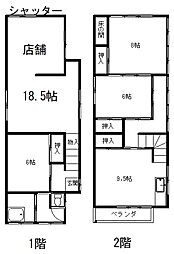新堀店舗貸家倉庫 5DKの間取り