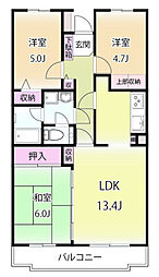 カサベルデ宮前平 3LDKの間取図画像