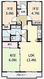 カサベルデ宮前平 3LDKの間取図画像