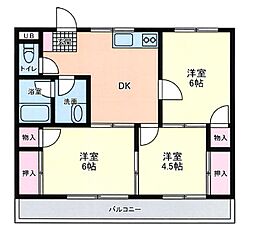 ドリームハイツ 3DKの間取図画像