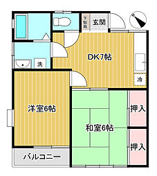 ハイツ・パンプキン 2DKの間取図画像