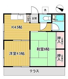 紅葉荘 2DKの間取図画像