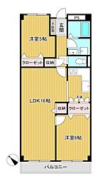 マーブルタウンいずみ 2LDKの間取図画像