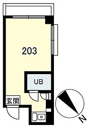 代官山テラス ワンルームの間取図画像