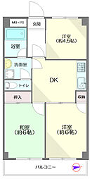 ユニハイム蓮根 3DKの間取図画像