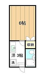 コーポひまわりB棟 1Kの間取図画像