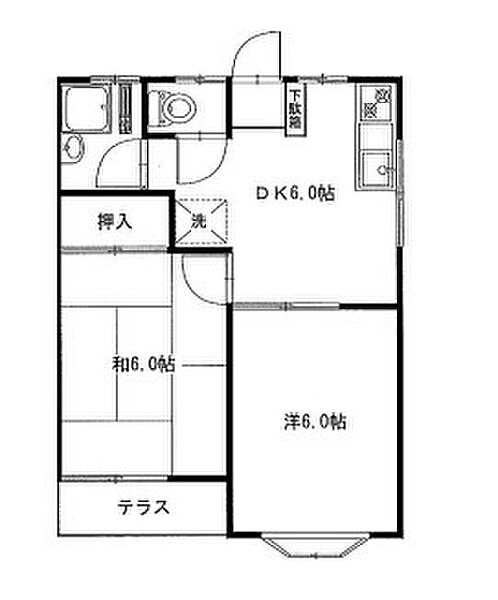 フラッツ深大寺 201｜東京都三鷹市深大寺1丁目(賃貸アパート2DK・2階・37.19㎡)の写真 その2