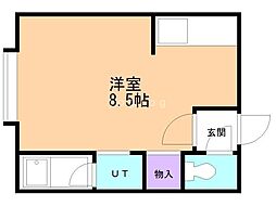 ライフコート元町3 ワンルームの間取図画像