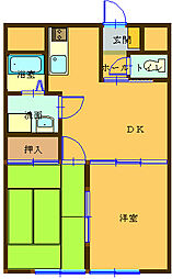 アンティーブ 2DKの間取図画像