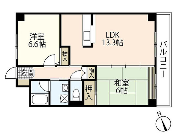 ヤスダビルド7 0104｜広島県広島市安佐南区長束4丁目(賃貸マンション2LDK・5階・59.52㎡)の写真 その2