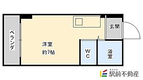 第八上野ビル 606 ｜ 福岡県八女郡広川町大字藤田735-4（賃貸マンション1R・6階・18.10㎡） その2