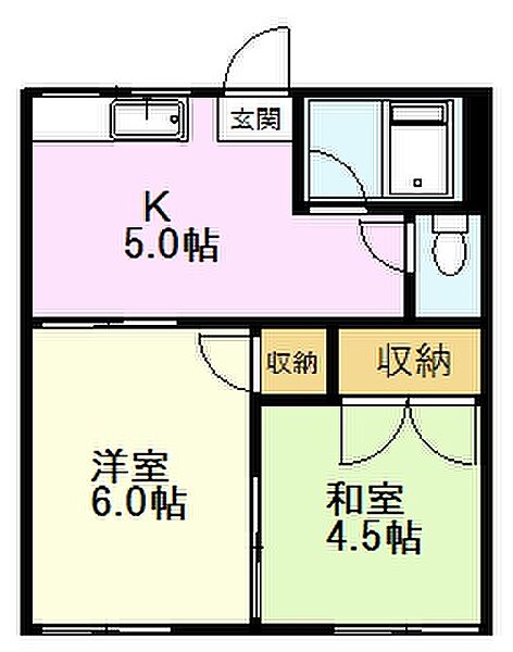 東京都府中市北山町3丁目(賃貸アパート2K・1階・30.00㎡)の写真 その2