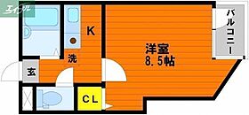 グランシャリオ津高壱番館  ｜ 岡山県岡山市北区津高（賃貸マンション1K・6階・24.49㎡） その2